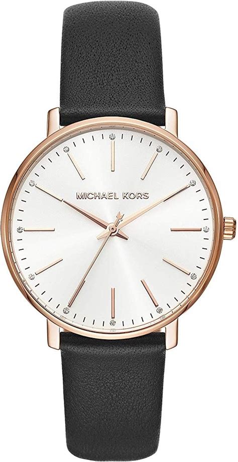 mk 2843 michael kors watch mini pyper black leather|michael kors pyper leather.